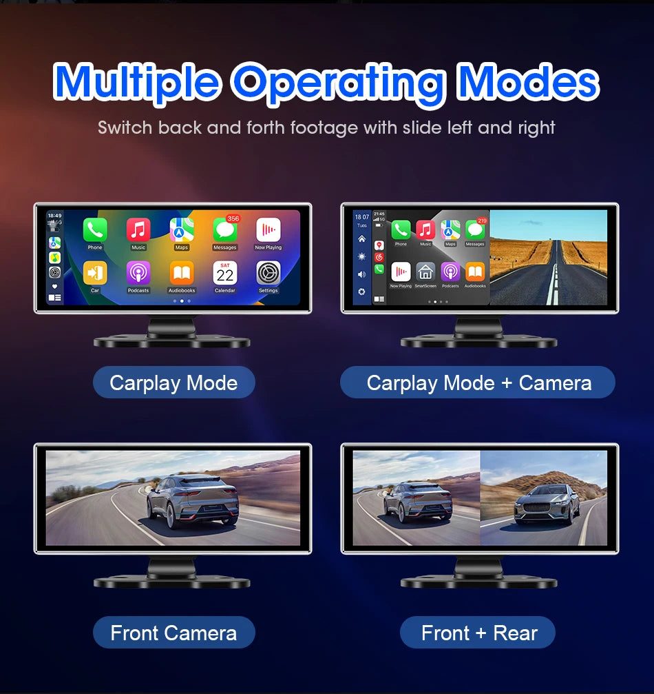 Dash Cam 4K Car DVR Wireless CarPlay & Android Auto GPS Navigation Video Recorder 