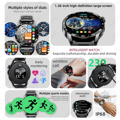 Title
LIGE Smartwatch Men For Android iOS Phone 1.38" HD Bluetooth Call Heart Rate Monitor Waterproof Sport Smart Watch
