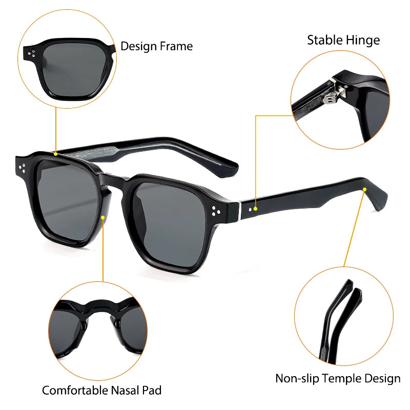 CATERSIDE Classic Square Sunglasses Luxury Brand Sun Glasses Travel Beach Party Festival