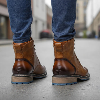 Spring Leather Boots with Zipper Classical Men Boots Fashion Comfortable Ankle Boots