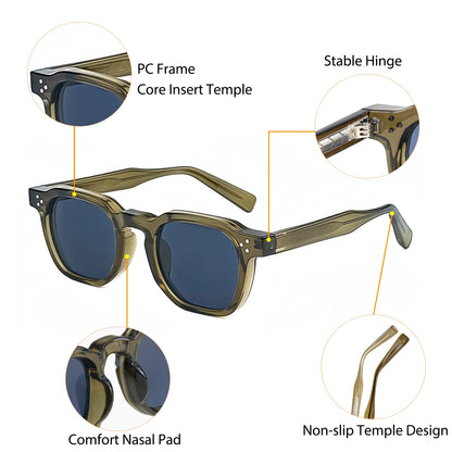 CATERSIDE New Retro Punk Men Sunglasses Square Personalized Design Glasses Women's Fashion Party Glasses Festival Gift
