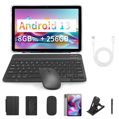10.1" Tablet with keyboard, mouse, and accessories double Sim & Cameras
