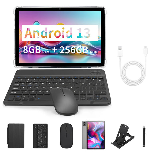10.1" Tablet with keyboard, mouse, and accessories double Sim & Cameras