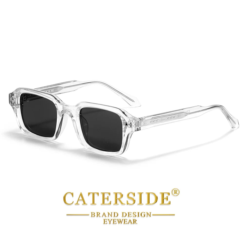 CATERSIDE Unisex Square Frame Sunglasses Retro Punk Personalized Design Sun Glasses Travel Business Festival Gift Eyewear ﻿