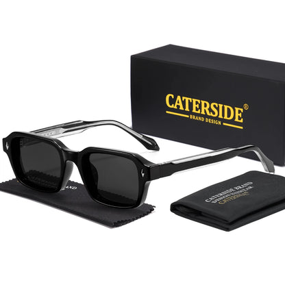 CATERSIDE Unisex Square Frame Sunglasses Retro Punk Personalized Design Sun Glasses Travel Business Festival Gift Eyewear ﻿