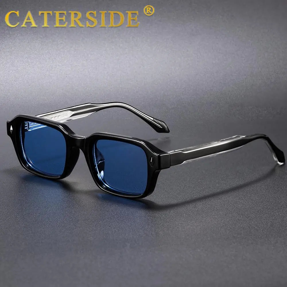 CATERSIDE Unisex Square Frame Sunglasses Retro Punk Personalized Design Sun Glasses Travel Business Festival Gift Eyewear ﻿