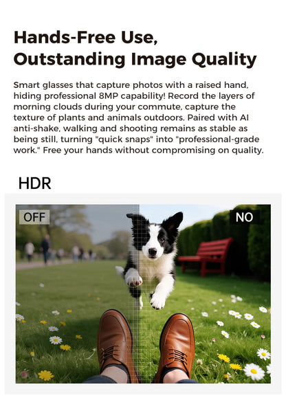 GUHUAVMI AI Smart Glasses 1080P Camera Video Recorder Open Ear Bluetooth Audio Voice Control Wi-Fi Sync Sports