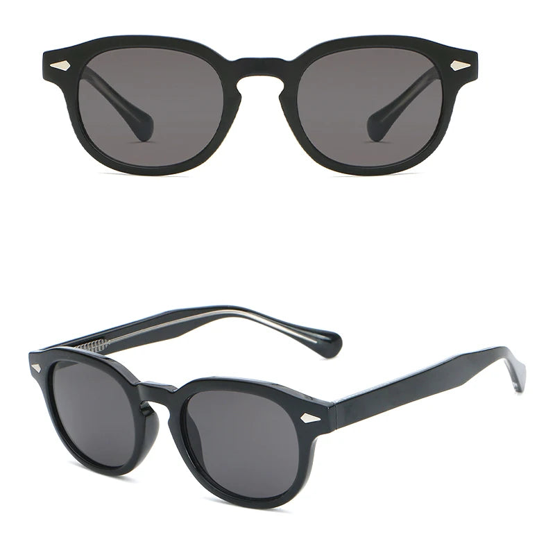 CATERSIDE Retro Round Men Sunglasses Punk Propionic Acid Pin Temple Luxury Sun Glasses Eyewear UV400