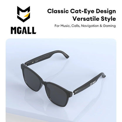 MGALL MG-C08 Smart Glasses AI Voice Assistant Bluetooth Sport Headphones Sunglasses Call Music Headphones Conference Record