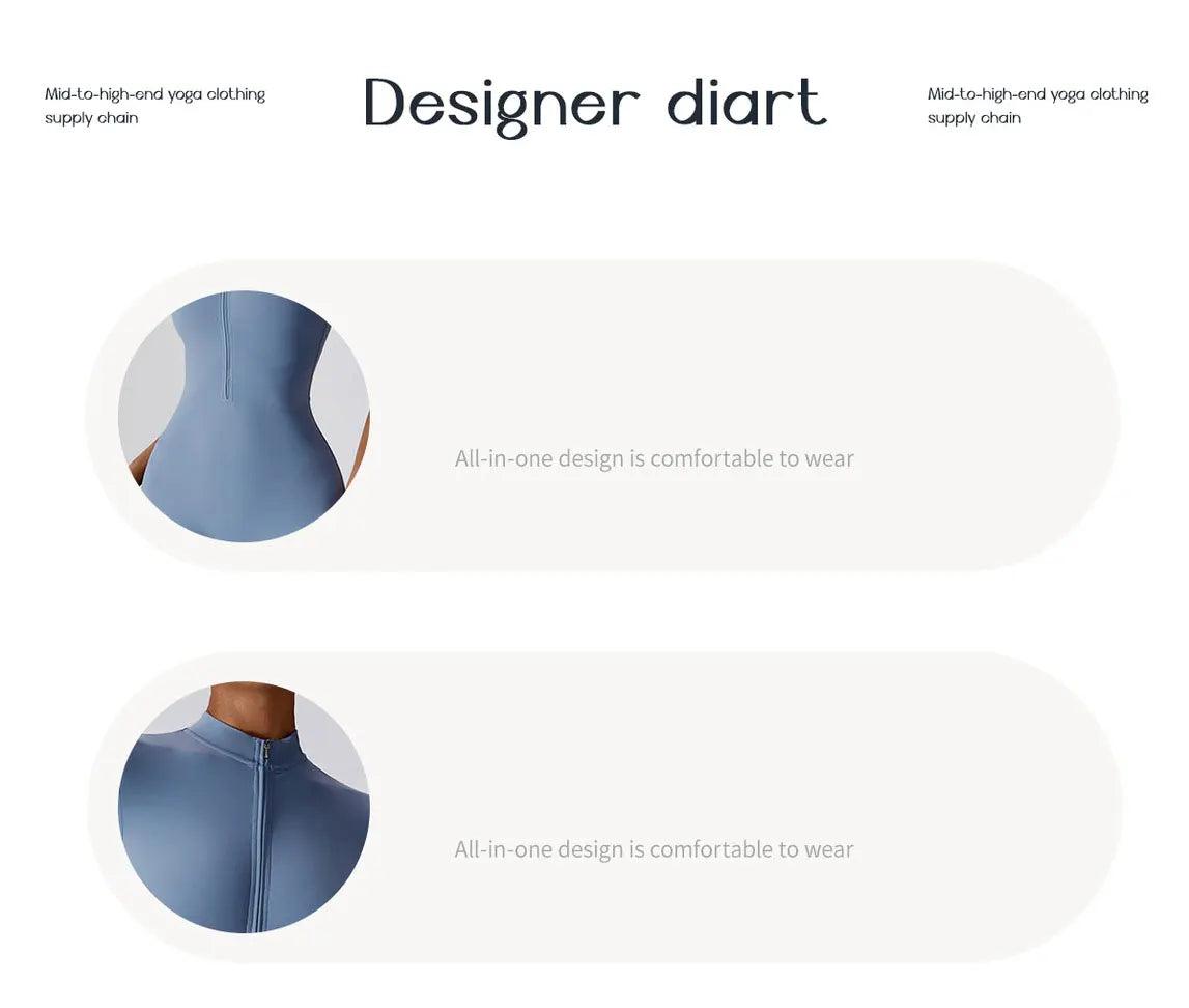 SWELTERING Summer Zipper Jumpsuits Short Sleeve Yoga Bodysuit Women's Set Gym Tracksuit Push-up Workout Clothes Dance Fitness Bodysuit