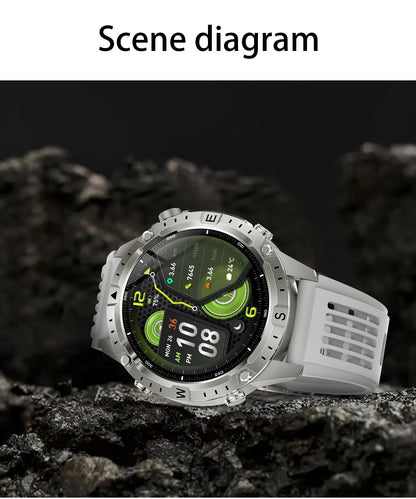 GUHUAVMI GPS Outdoor Smart Watch 1.43 AMOLED Fitness Tracker with Offline Maps Local Music Compass Altimeter Barometer Heart Rate 3ATM BT