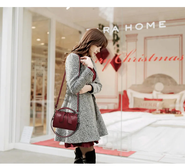 Fashion Soft Leather Pillow Bag Women's Shoulder Handbag Large Capacity Bag Crossbody Bag