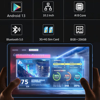 10.1" Tablet with keyboard, mouse, and accessories double Sim & Cameras