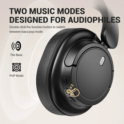 Oneodio Super EQ V16 Wireless Headphones Bluetooth 5.3 Over Ear Headset With Mic Bass/Pop Mode Hi-Res Foldable Headphones 90H
