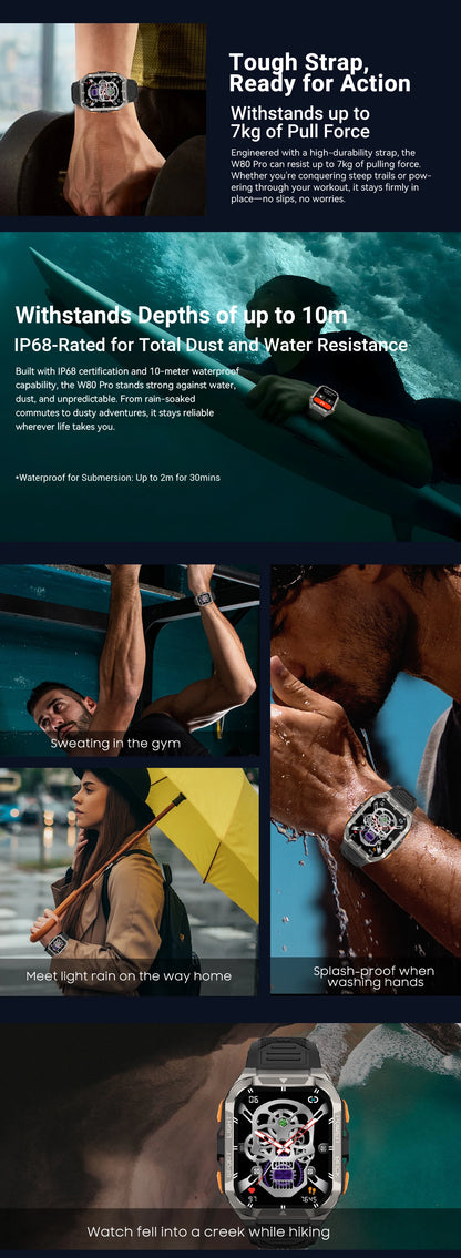 Blackview PRO Outdoor Rugged Smart Watch, GPS Position Smartwatch, 1.91‘’ Display, 900mAh with Flashlight