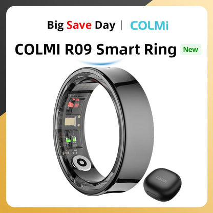 COLMI R09 Smart Ring Men Women with Charging Case, Body Temperature Health and Sleep Monitor For Xiaomi Samsung Phone