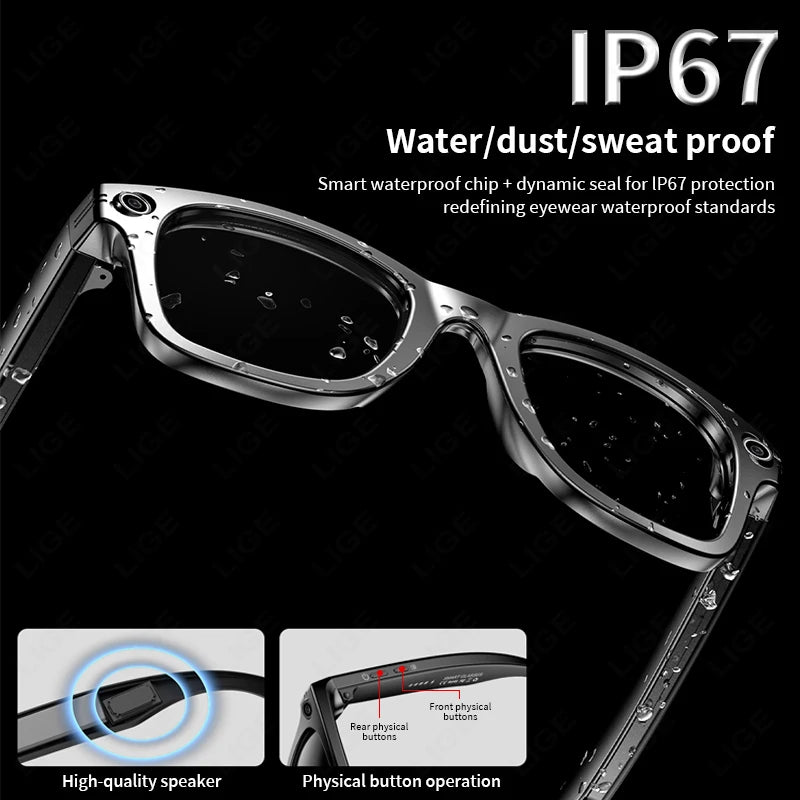 LIGE Smart Glasses Photography Video AI Intelligent Interactive Translation IOS Andirod Glasses