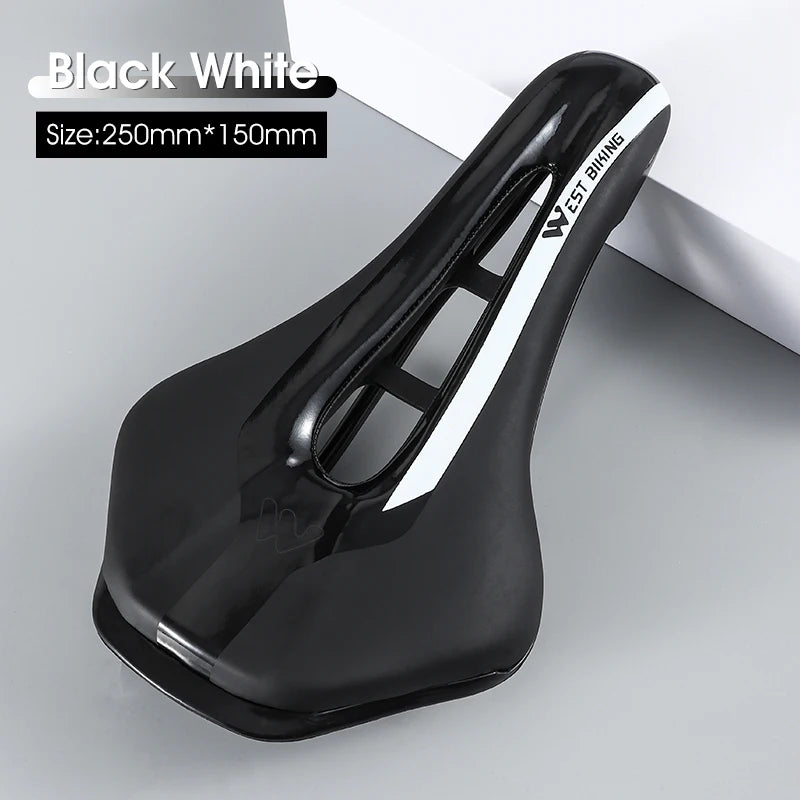 WEST BIKING Bicycle Saddle Comfortable Bike Seat Wear-resistant PU Leather Hollow Road Bicycle Parts Cycling Saddle Bike Cushion