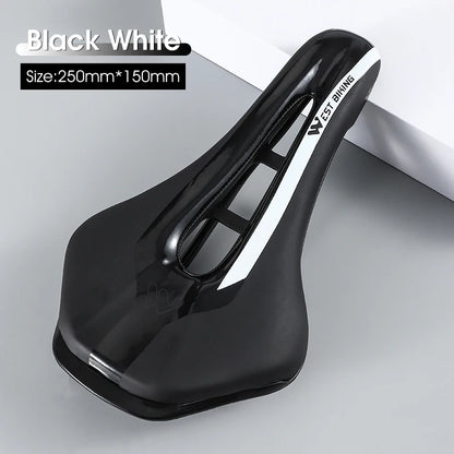 WEST BIKING Bicycle Saddle Comfortable Bike Seat Wear-resistant PU Leather Hollow Road Bicycle Parts Cycling Saddle Bike Cushion
