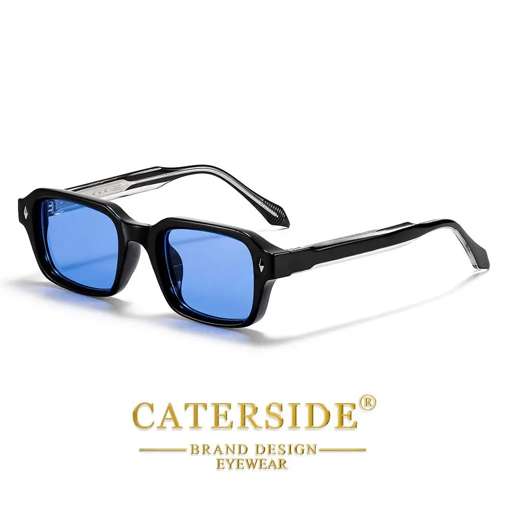CATERSIDE Unisex Square Frame Sunglasses Retro Punk Personalized Design Sun Glasses Travel Business Festival Gift Eyewear ﻿