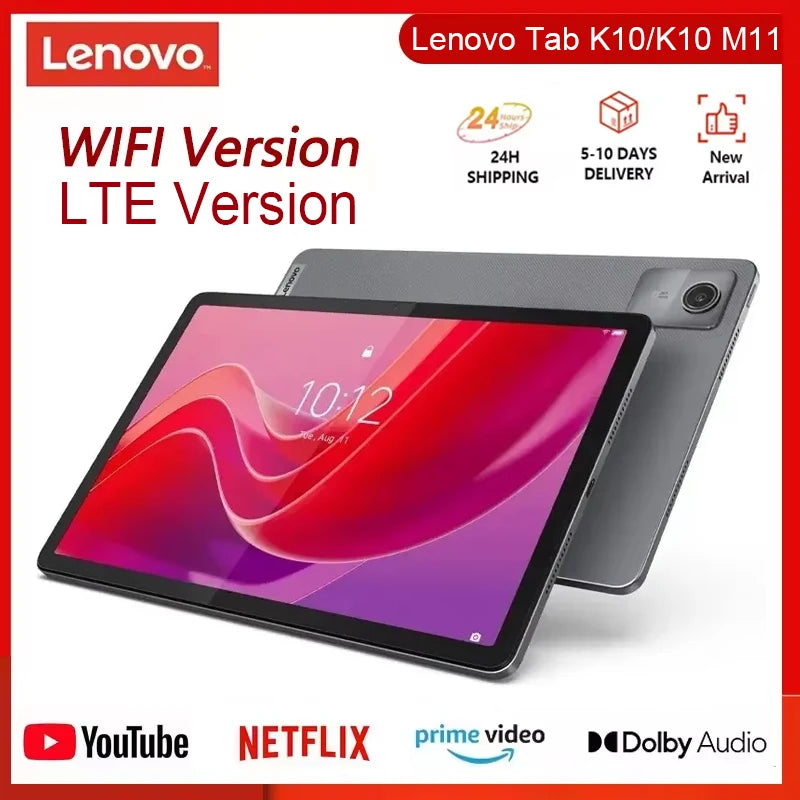 Lenovo Global Rom Tablet K10 M11 WIFI/LTE MTK Helio G88 Multi Language 10.95-inch