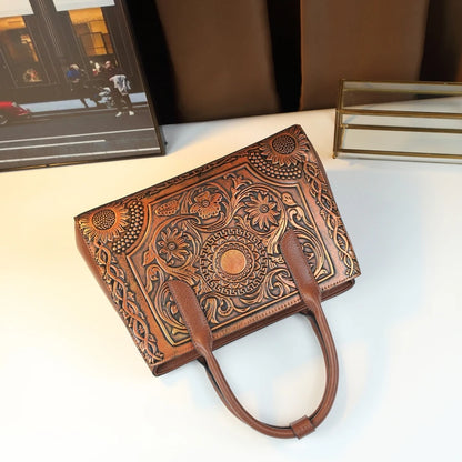 New Retro Fashion Handbag Women's Shoulder Crossbody Bag with Embossed Worn Finish