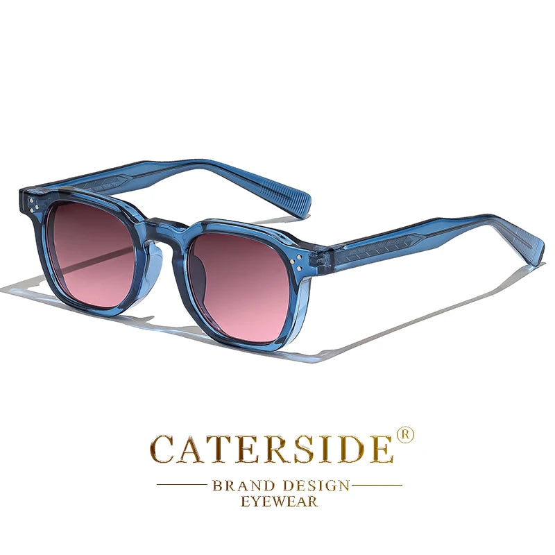CATERSIDE Retro Punk Men Sunglasses Frame Square Travel Party Business Festival