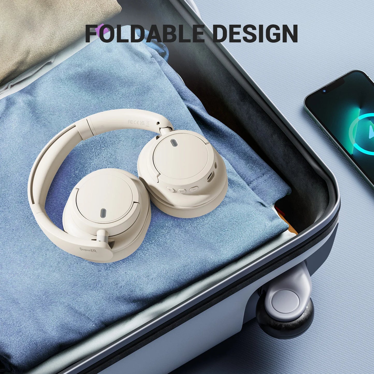 Oneodio Super EQ V16 Wireless Headphones Bluetooth 5.3 Over Ear Headset With Mic Bass/Pop Mode Hi-Res Foldable Headphones 90H
