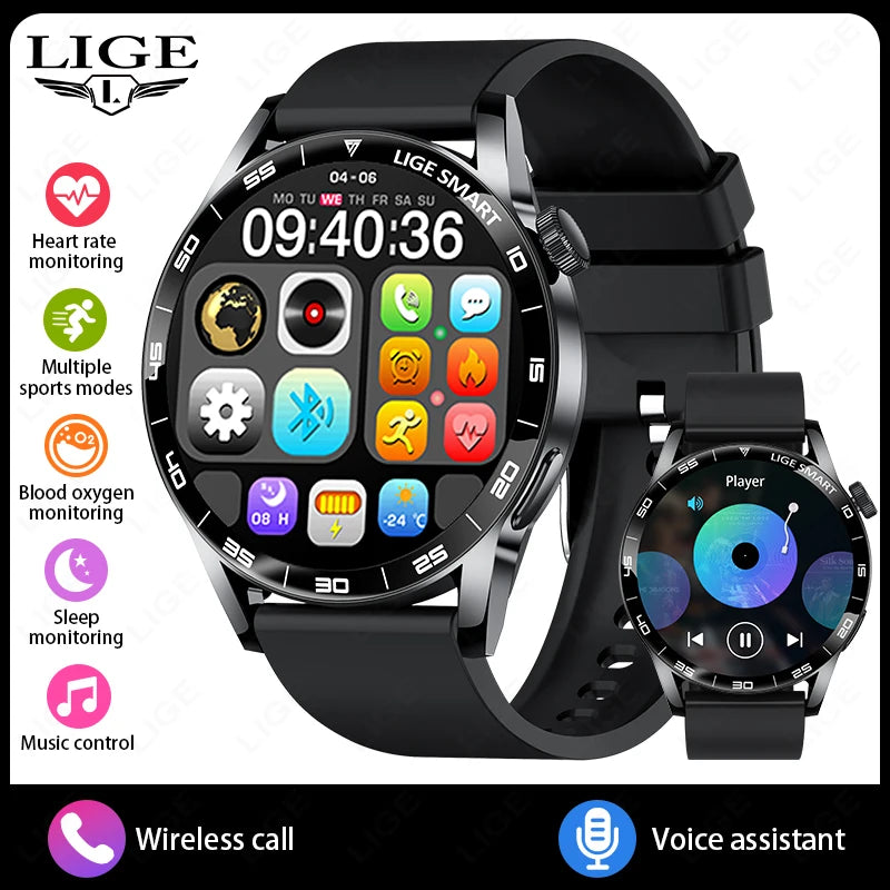 Title
LIGE Smartwatch Men For Android iOS Phone 1.38" HD Bluetooth Call Heart Rate Monitor Waterproof Sport Smart Watch
