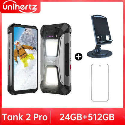 Unihertz Tank 2 PRO Rugged Phones with Projector 2.4K 23800 mAh 24GB+512GB Android 14 100MP NFC 120W G99 Octa Core Dual SIM