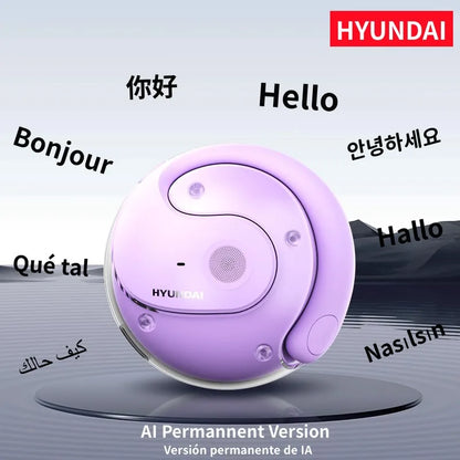 HYUNDAI PRO AI Real Time Translator Earbuds 98% Accuracy Wireless BT Translation Earphones for Travel Business Learning