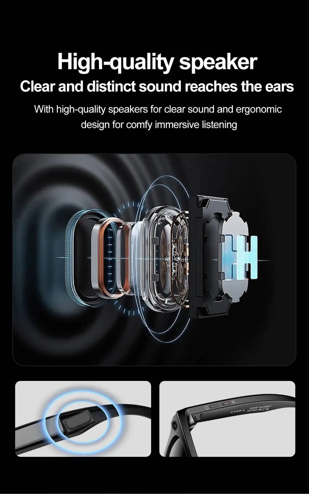 LIGE Smart Glasses Photography Video AI Intelligent Interactive Translation IOS Andirod Glasses