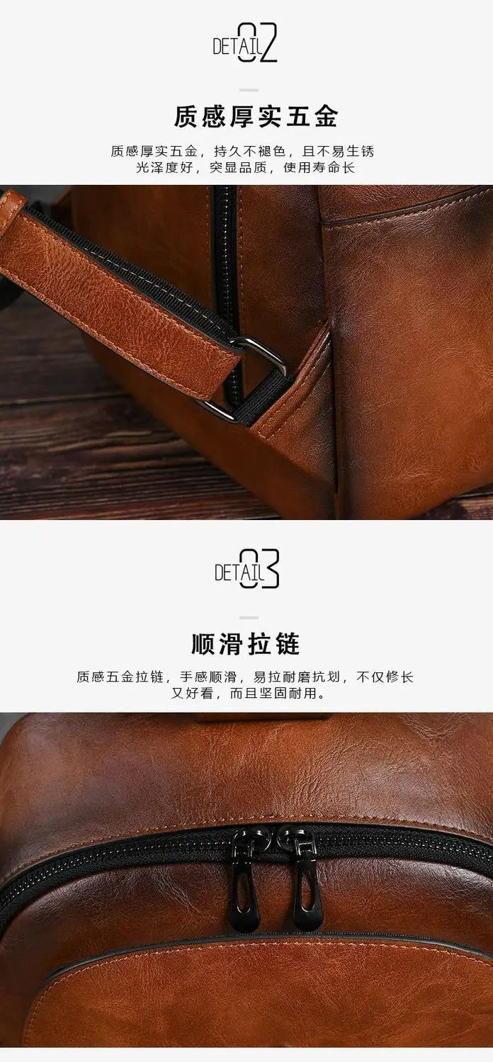 High-Value PU Embossed Fashion Women Backpack Bag Retro