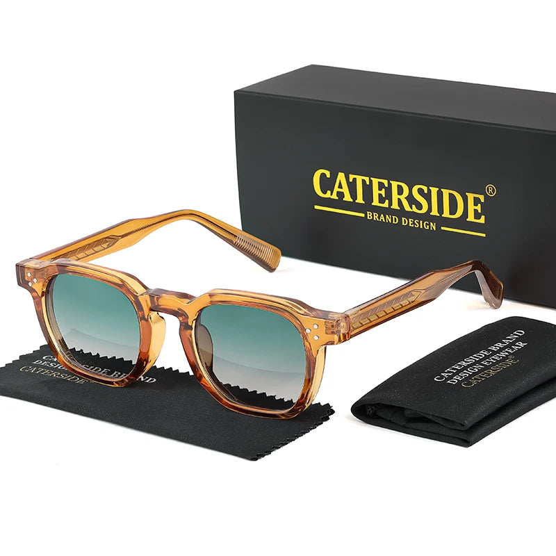 CATERSIDE Fashion Men Sunglasses Small Frame Square Personalized Design Women Travel Party Business