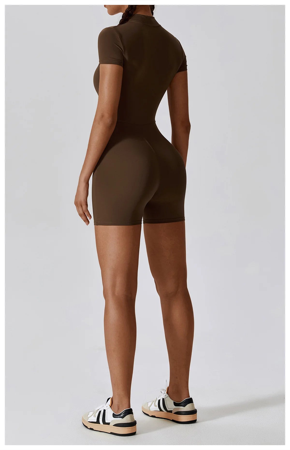 SWELTERING Summer Zipper Jumpsuits Short Sleeve Yoga Bodysuit Women's Set Gym Tracksuit Push-up Workout Clothes Dance Fitness Bodysuit