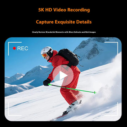 Sherway 4K Pocket Action Camera 270° Auto Rotatable Stabilization Touch Screen Sports DV Bodycam 4X Zoom Portable Digital Video Recorder