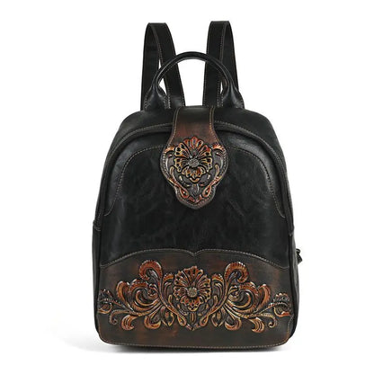 High-Value PU Embossed Fashion Women Backpack Bag Retro