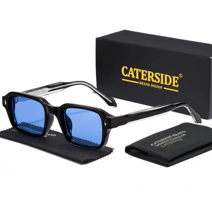 CATERSIDE Unisex Square Frame Sunglasses Retro Punk Personalized Design Sun Glasses Travel Business Festival Gift Eyewear ﻿