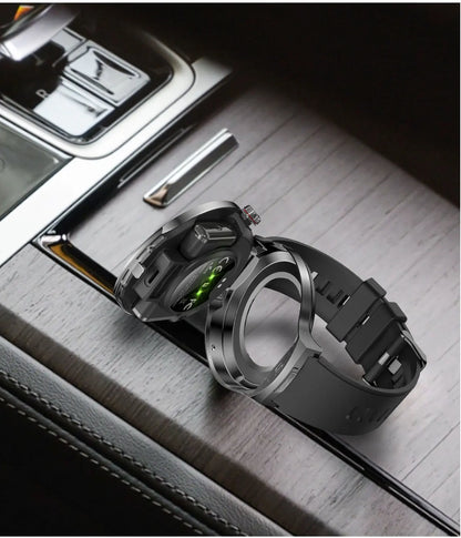 LIGE New TWS 2-In-1 Headset Smart Watch 1.85" Bluetooth Call Men Earphone Smartwatch Heart Rate Health Monitor Music