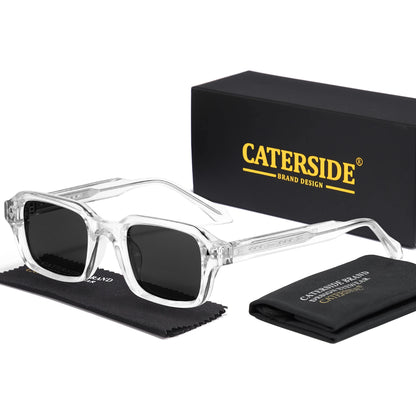 CATERSIDE Unisex Square Frame Sunglasses Retro Punk Personalized Design Sun Glasses Travel Business Festival Gift Eyewear ﻿