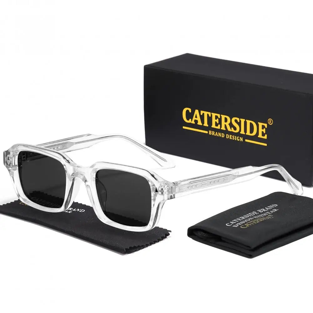 CATERSIDE Unisex Square Frame Sunglasses Retro Punk Personalized Design Sun Glasses Travel Business Festival Gift Eyewear ﻿