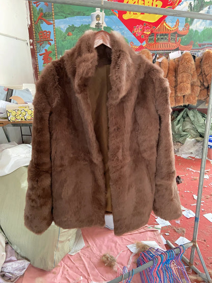 Fancy Rani Natural Fur Coat Women Winter Jacket Real Leather And Fur Bolero