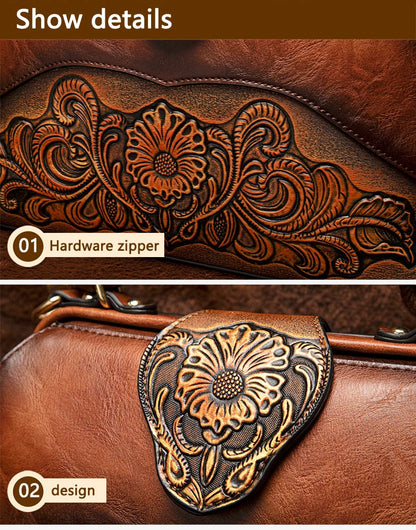 2026 Retro Embossed Women's Crossbody Handbag Large Capacity Versatile Single-Shoulder Bag