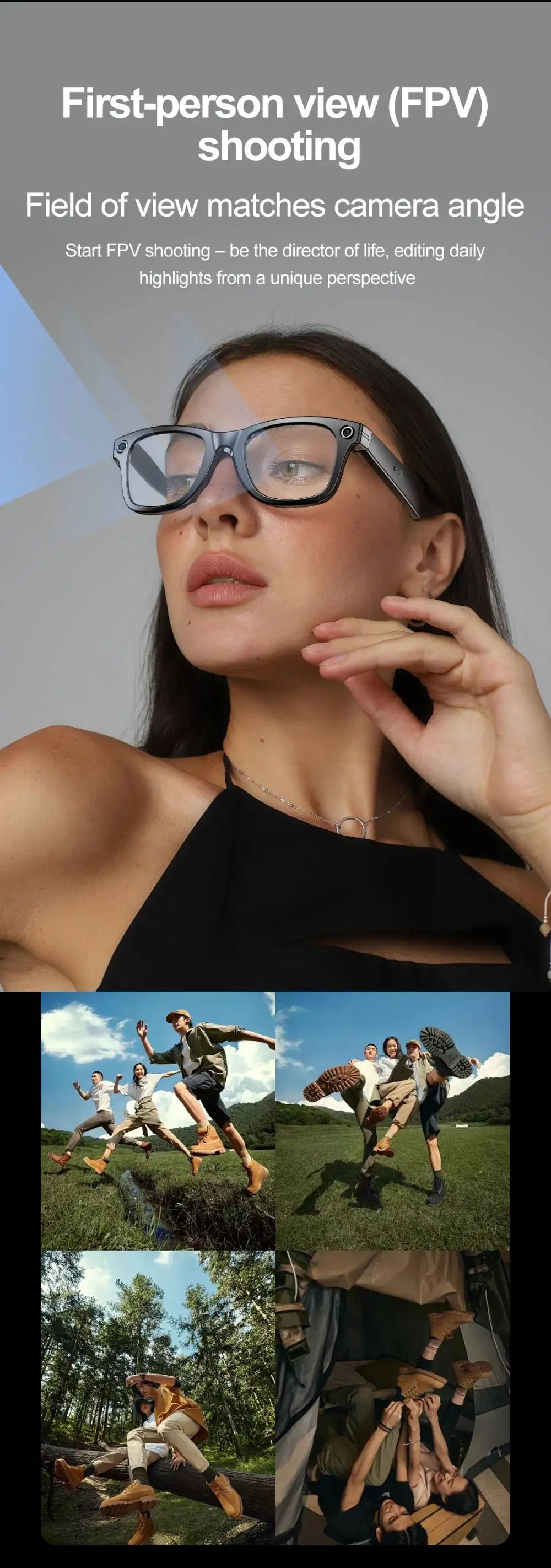 LIGE Smart Glasses Photography Video AI Intelligent Interactive Translation IOS Andirod Glasses