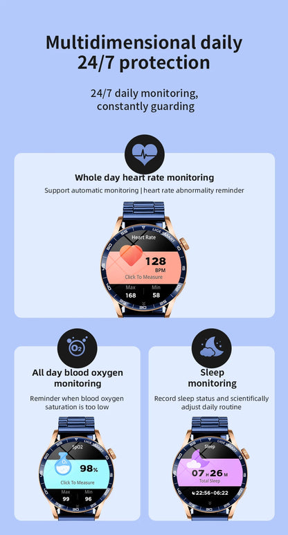 LIGE Smartwatch Men For Android iOS Phone 1.38" HD Bluetooth Call Heart Rate Monitor Waterproof Sport Smart Watch