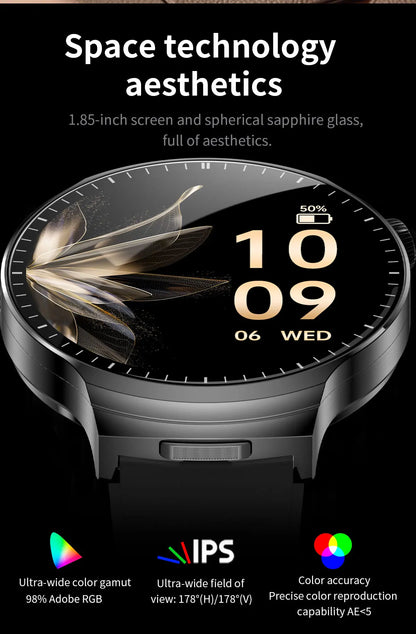 LIGE New TWS 2-In-1 Headset Smart Watch 1.85" Bluetooth Call Men Earphone Smartwatch Heart Rate Health Monitor Music