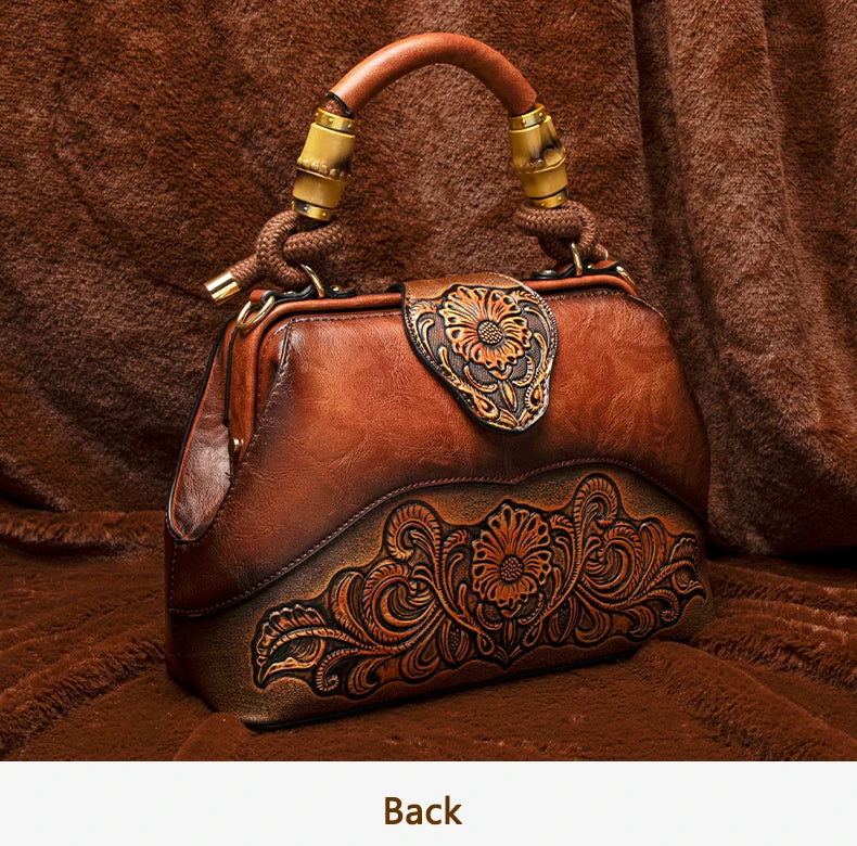 2026 Retro Embossed Women's Crossbody Handbag Large Capacity Versatile Single-Shoulder Bag