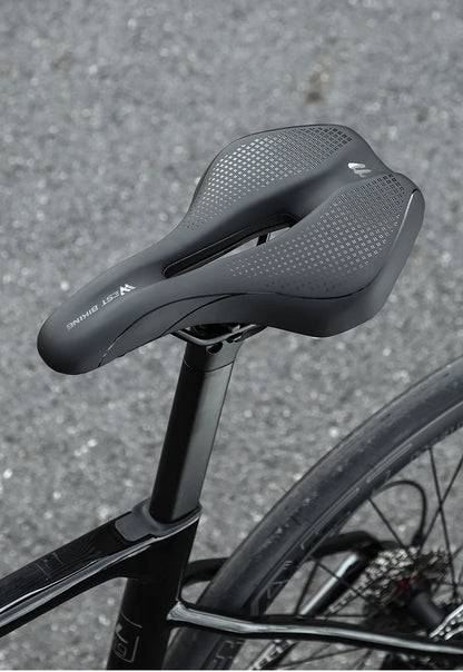 WEST BIKING Bicycle Saddle Comfortable Bike Seat Wear-resistant PU Leather Hollow Road Bicycle Parts Cycling Saddle Bike Cushion
