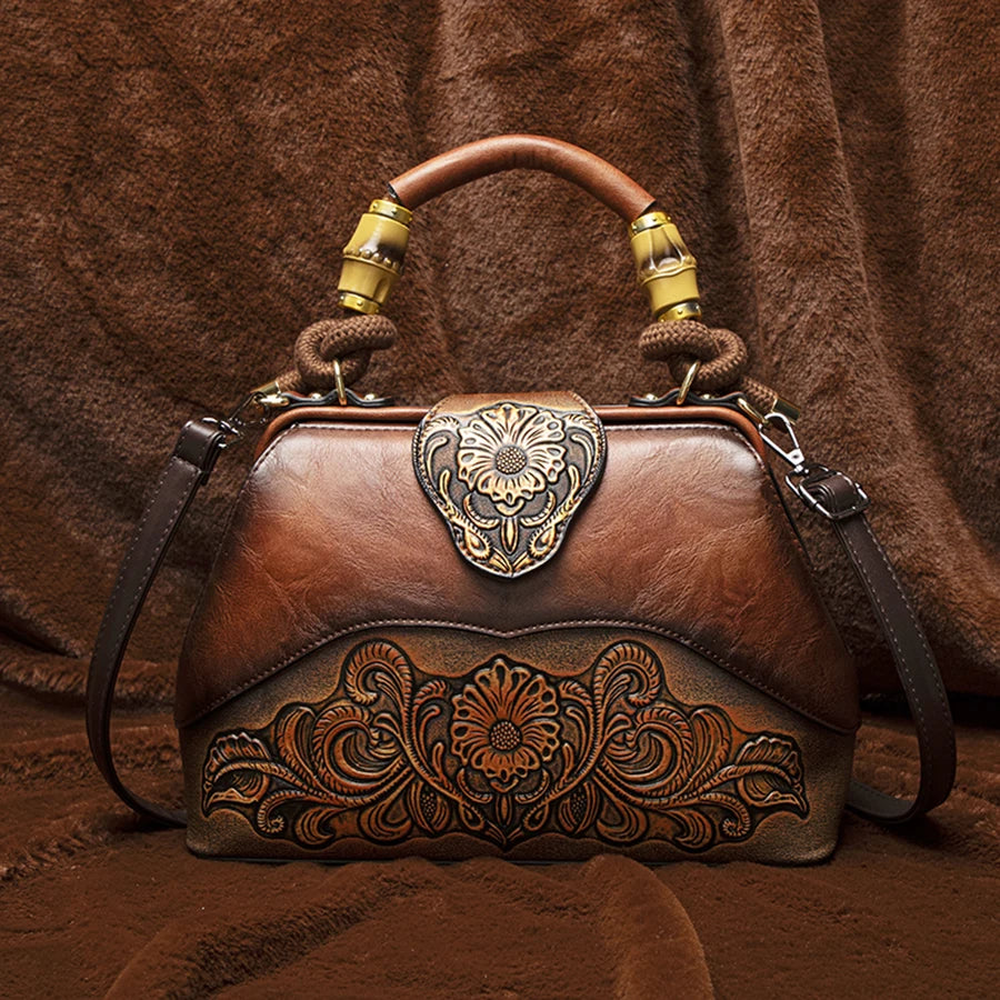 2026 Retro Embossed Women's Crossbody Handbag Large Capacity Versatile Single-Shoulder Bag