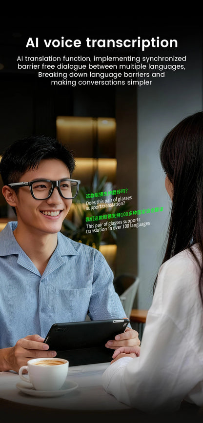 New Touch Color Change Smart Glasses AI Translation Voice Wake-Up Dual Mic Noise Reduction Bluetooth Music IP65 Waterproof